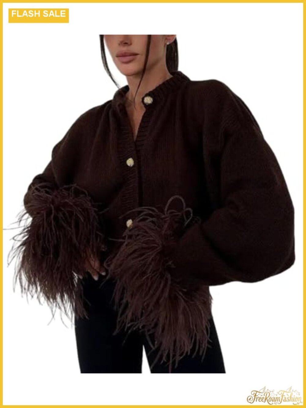 Cable Knit Cardigan Women Stretchy Comfy Casual Vintage Button Up Fringe Hem